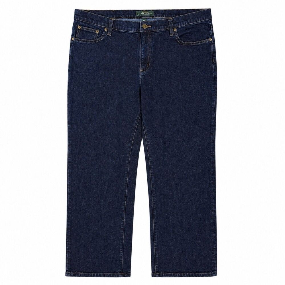 LRL LAUREN Ralph Lauren Jeans Co. Women's 18W Classic Straight Dark Wash Stretch - Picture 2 of 7